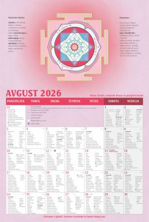 Lunin koledar ugodnih trenutkov - Avgust 2026