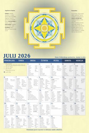 Lunin koledar ugodnih trenutkov - Julij 2026